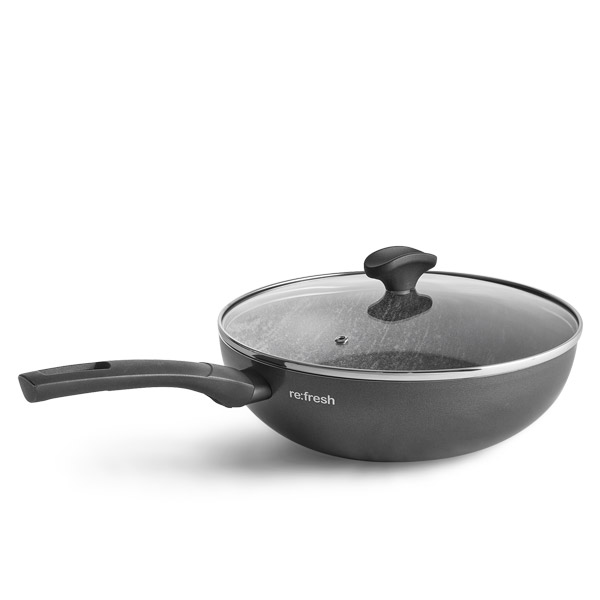 Refresh wok con coperchio 28 cm